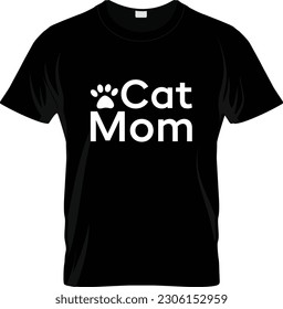 Cat Mom T Shirt Design, Funny Hand Lettering Quote, Pet Moms life, Modern brush calligraphy. Inspiration graphic design typography element.