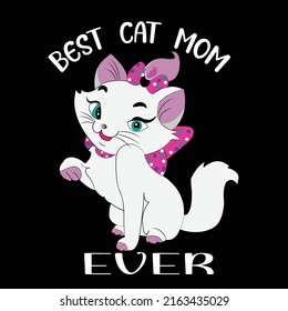 Cat mom t shirt vector illustration