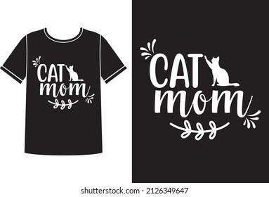 Cat mom t-shirt design concept