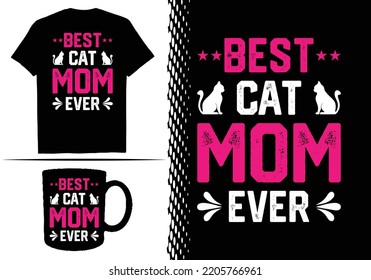 Cat Mom T-shirt Design Graphic Template