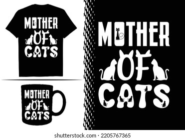 Cat Mom T-shirt Design Graphic Template