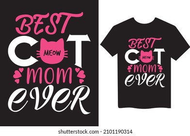 Cat mom t-shirt design vector Illustration