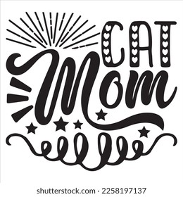 Cat Mom t-shirt design vector file