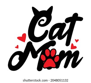 cat mom Cat typography design