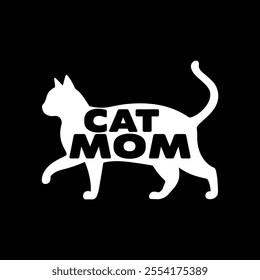 Cat mom typography t shirt design.