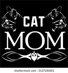 cat mom vector T shirt design