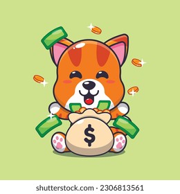 cat with money bag cartoon vector illustration.
Vector cartoon Illustration suitable for poster, brochure, web, mascot, sticker, logo and icon.