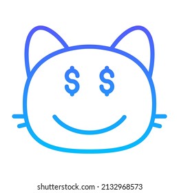 cat money Line Gradient Icon Design