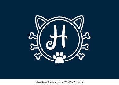 Cat Monogram Letter H Logo Designs. It will be suitable for which company or brand name start those letter.