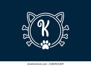 Cat Monogram Letter K Logo Designs. It will be suitable for which company or brand name start those letter.