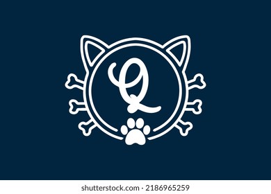 Cat Monogram Letter Q Logo Designs. It will be suitable for which company or brand name start those letter.