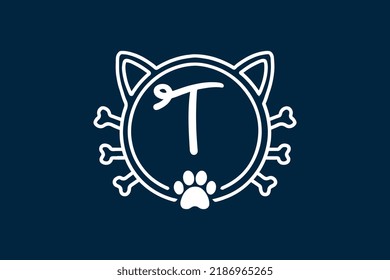 Cat Monogram Letter T Logo Designs. It will be suitable for which company or brand name start those letter.