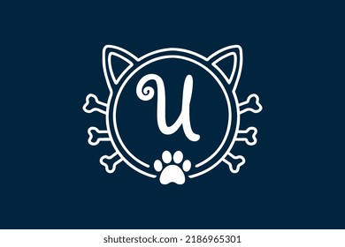 Cat Monogram Letter U Logo Designs. It will be suitable for which company or brand name start those letter.