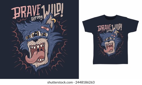 Cat Monster Illustration Tshirt Cartoon Designs.