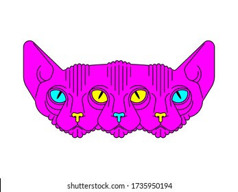 Cat Monster. Pet alien. Home animal Multi-eyed
 
