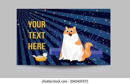 Cat month and cat day wish media post background design