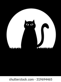 Cat and moon