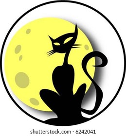 cat at the moon