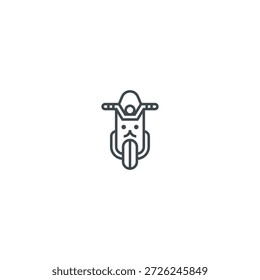 Combinación del logotipo del motociclista del gato, Ilustración vectorial.