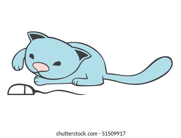 cat with mouse
