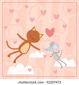 cat and mouse falling in love