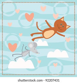 cat and mouse falls in love