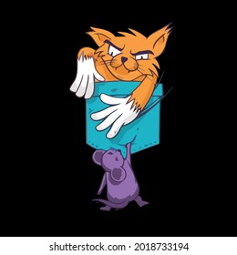 cat and mouse funny hunting design vector illustration for use in design and print poster canvas