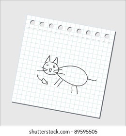 Cat and mouse - kiddie style drawing