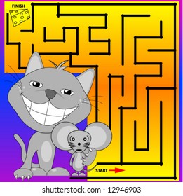 Cat and Mouse Maze, vector.