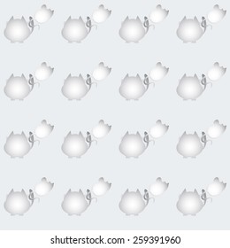 Cat and mouse on the grey background, pattern, vector, eps 10