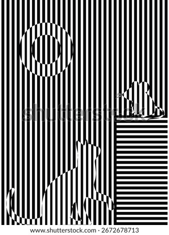 Cat and Mouse Optical Illusion Artwork 