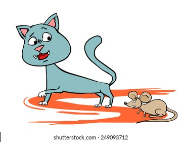 cat and mouse walking
