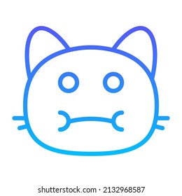 boca de gato completo Gradiente de línea Icono de diseño