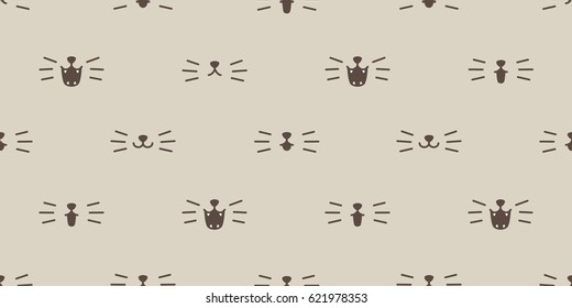 Cat Mouth Icon Seamless Pattern Background