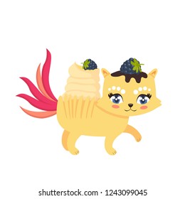 cat muffin, vector illustration