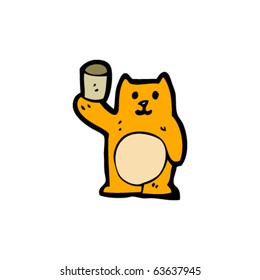cat with mug cartoon