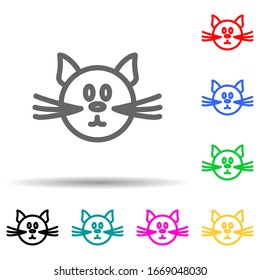 cat multi color style icon. Simple thin line, outline vector of web icons for ui and ux, website or mobile application