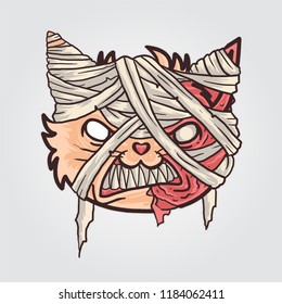 Cat Mummy head vector