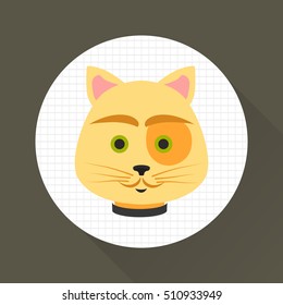 Cat muzzle color icon. Flat design. Pet shop theme