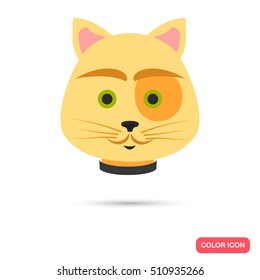 Cat muzzle color icon. Flat design. Pet shop theme