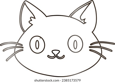 Cat muzzle drawing gradient decoration and design.