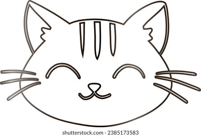 Cat muzzle drawing gradient decoration and design.