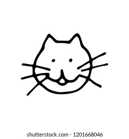 cat muzzle icon. sketch isolated object