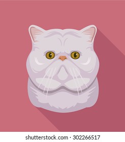Cat muzzle. Vector flat cartoon illustration