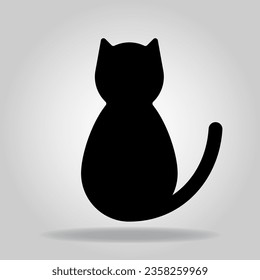 icono negro sólido del gato
