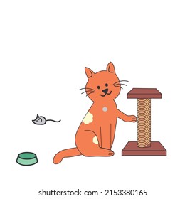 Cat Nail Sharpener Illustration Detail