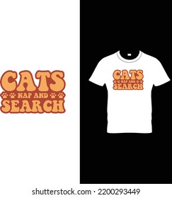 Cat naps and snacks T shirt Design Vector, cat t-shirt design template, cat , Printable Sublimation Design, vector, t-shirt, Design, vector, t shirt, mugs, cups, prints, posters, SVG