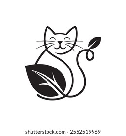 Cat Nature Vector Logo Design