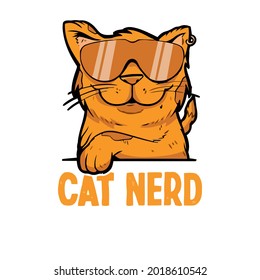 cat nerd aabby cat orange pet kitty owner youth face mask best art vector design illustration print poster