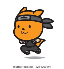 cat ninja character cute illustration